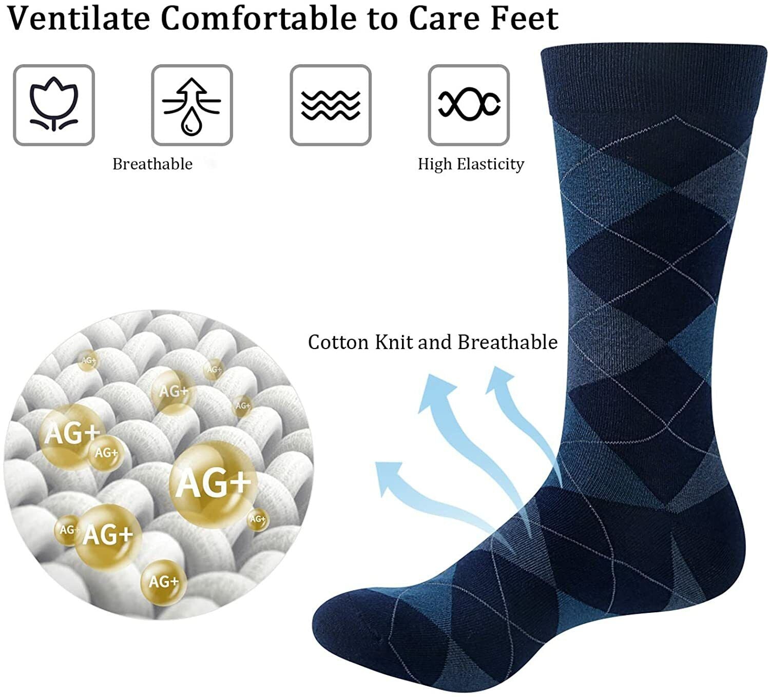 3-12 Pairs Mens Solid Black Cotton Casual Formal Classic Dress Socks Size 10-13 - PremiumBrandGoods