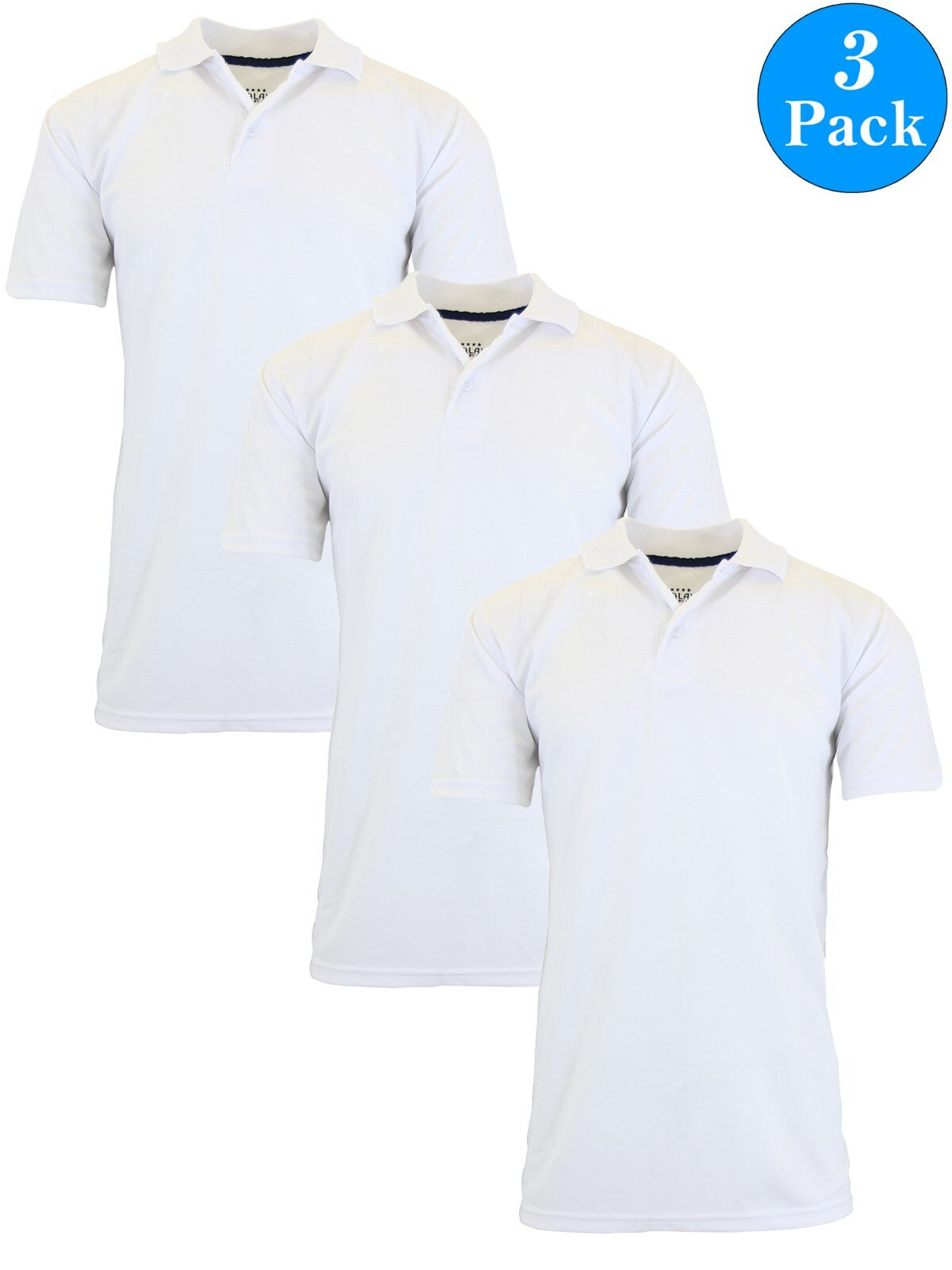 Men's Moisture-Wicking Short Sleeve Polo Shirts, 3-Pack