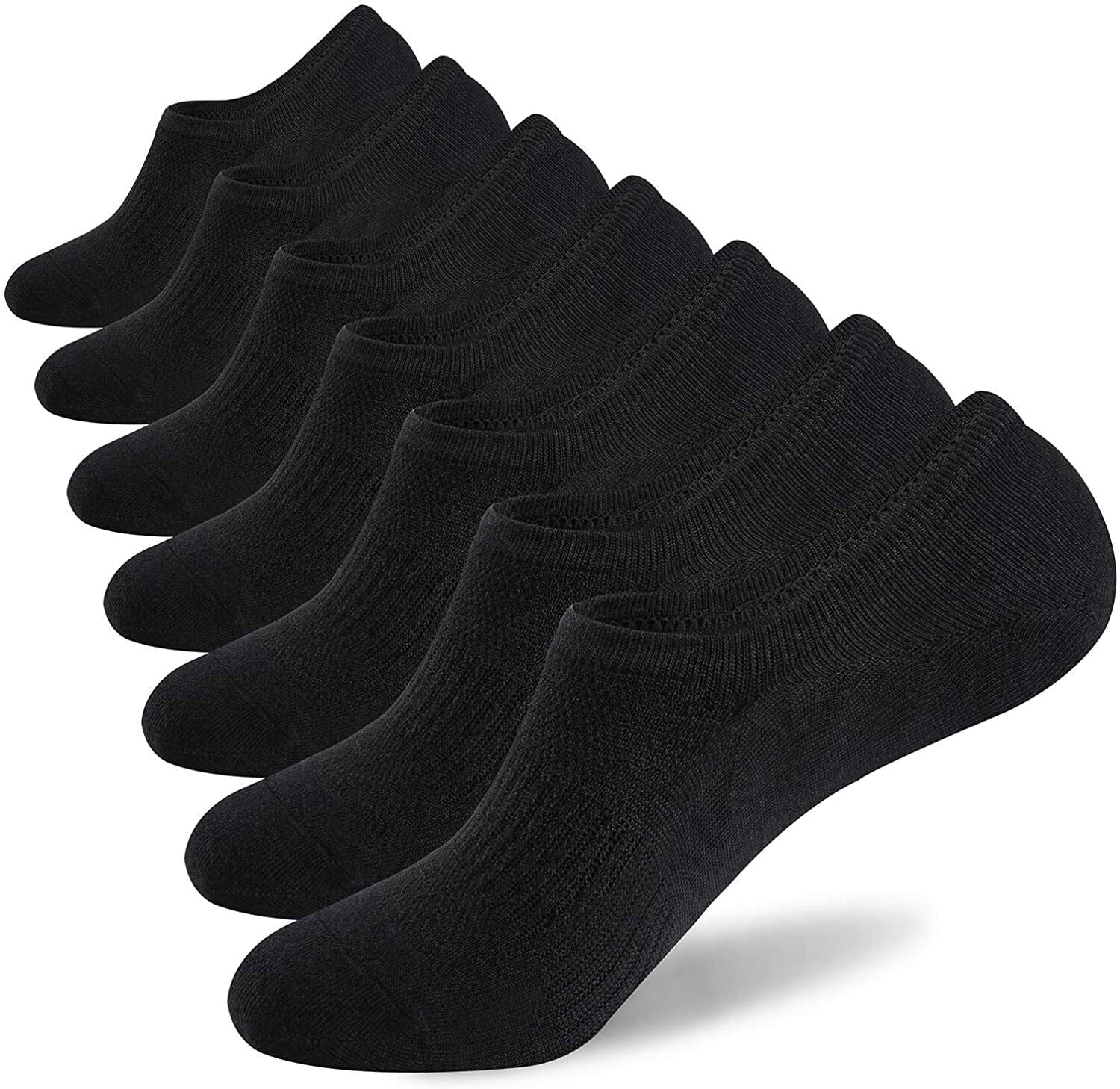 3-12 Pairs Mens No Show Invisible Nonslip Loafer Solid Boat Cotton Low Cut Socks - PremiumBrandGoods