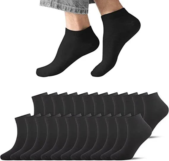 Ankle Socks Unisex Classic Premium Cotton Mens Womens Solid Low Cut Size 9-13 - PremiumBrandGoods