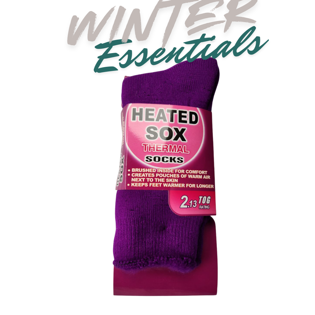 Heated Sox Thermal Socks - 2.13 TOG Rating Brushed Inside for Warmth