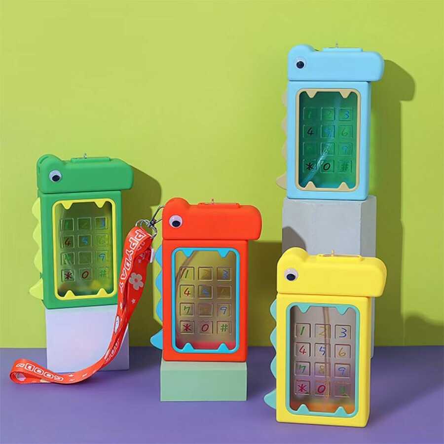 Cartoon dinosaur strap straw plastic cup 480ML (color box) - PremiumBrandGoods