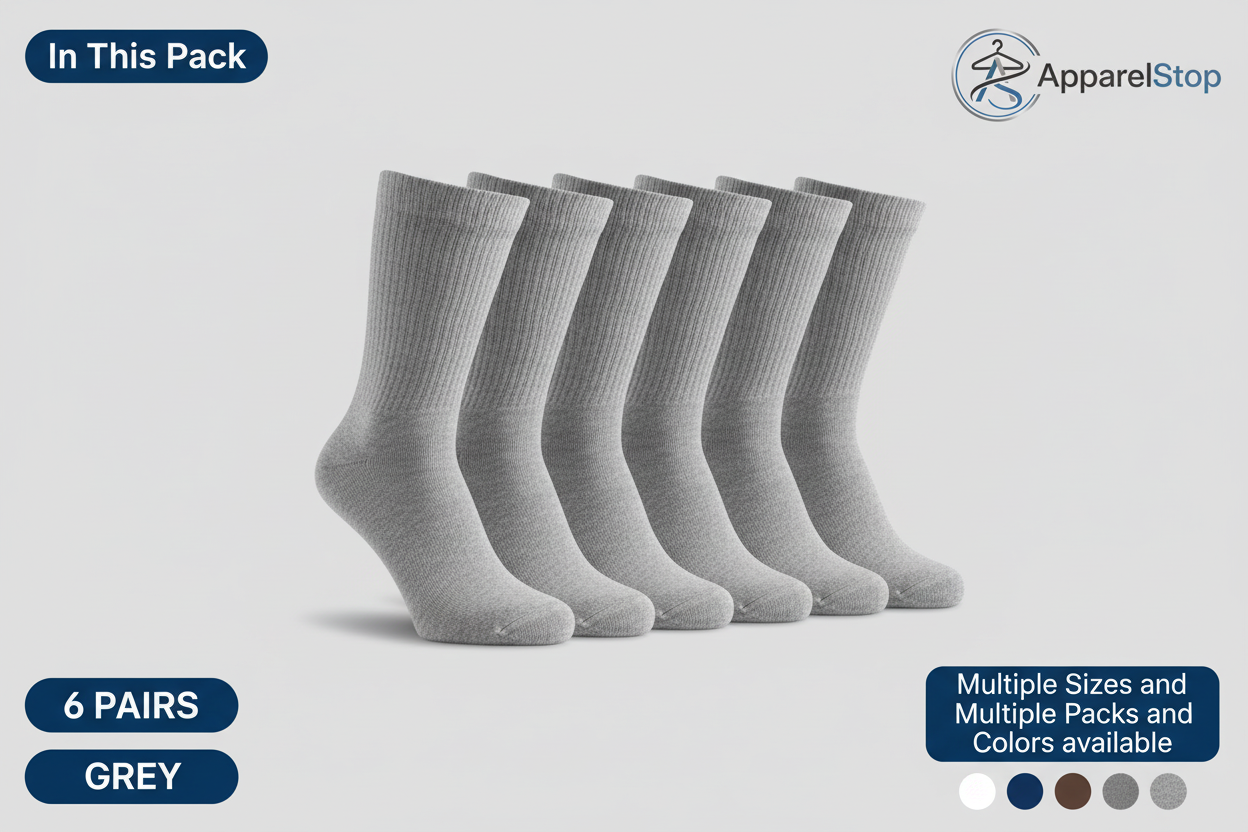 Diabetic Crew Socks Non-Binding Cotton Health Circulatory for Men and Women Multi-Pack 9-15