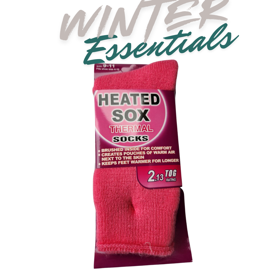 Heated Sox Thermal Socks - 2.13 TOG Rating Brushed Inside for Warmth