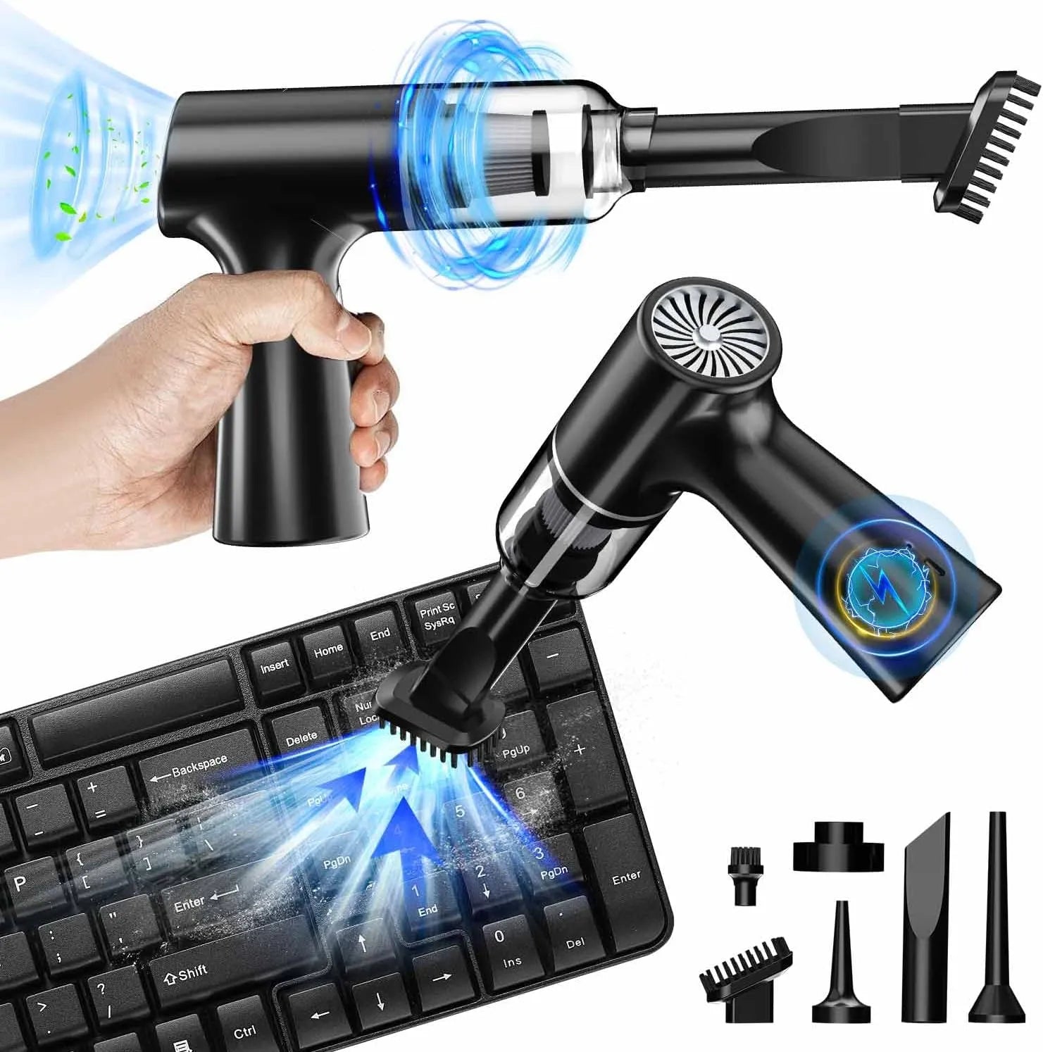 IFTHFOUR Computer Vacuum Cleaner-Compressed Air Duster-Air Blower Powerful 4-in-1-Electric Air Dusters-Replace Compressed Air Cans for PC, Computer, Car -Vacuum Keyboard Cleaner - PremiumBrandGoods