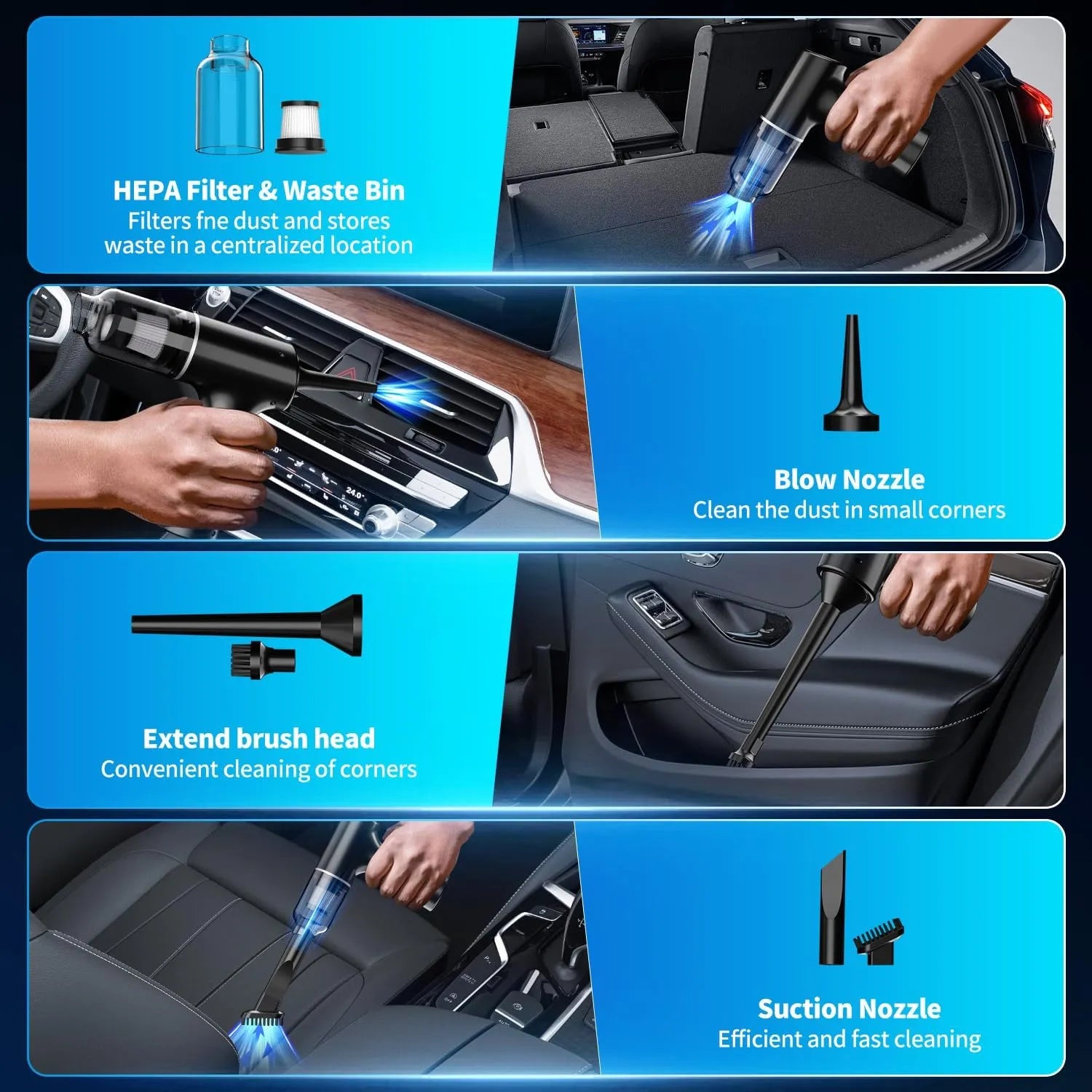 IFTHFOUR Computer Vacuum Cleaner-Compressed Air Duster-Air Blower Powerful 4-in-1-Electric Air Dusters-Replace Compressed Air Cans for PC, Computer, Car -Vacuum Keyboard Cleaner - PremiumBrandGoods