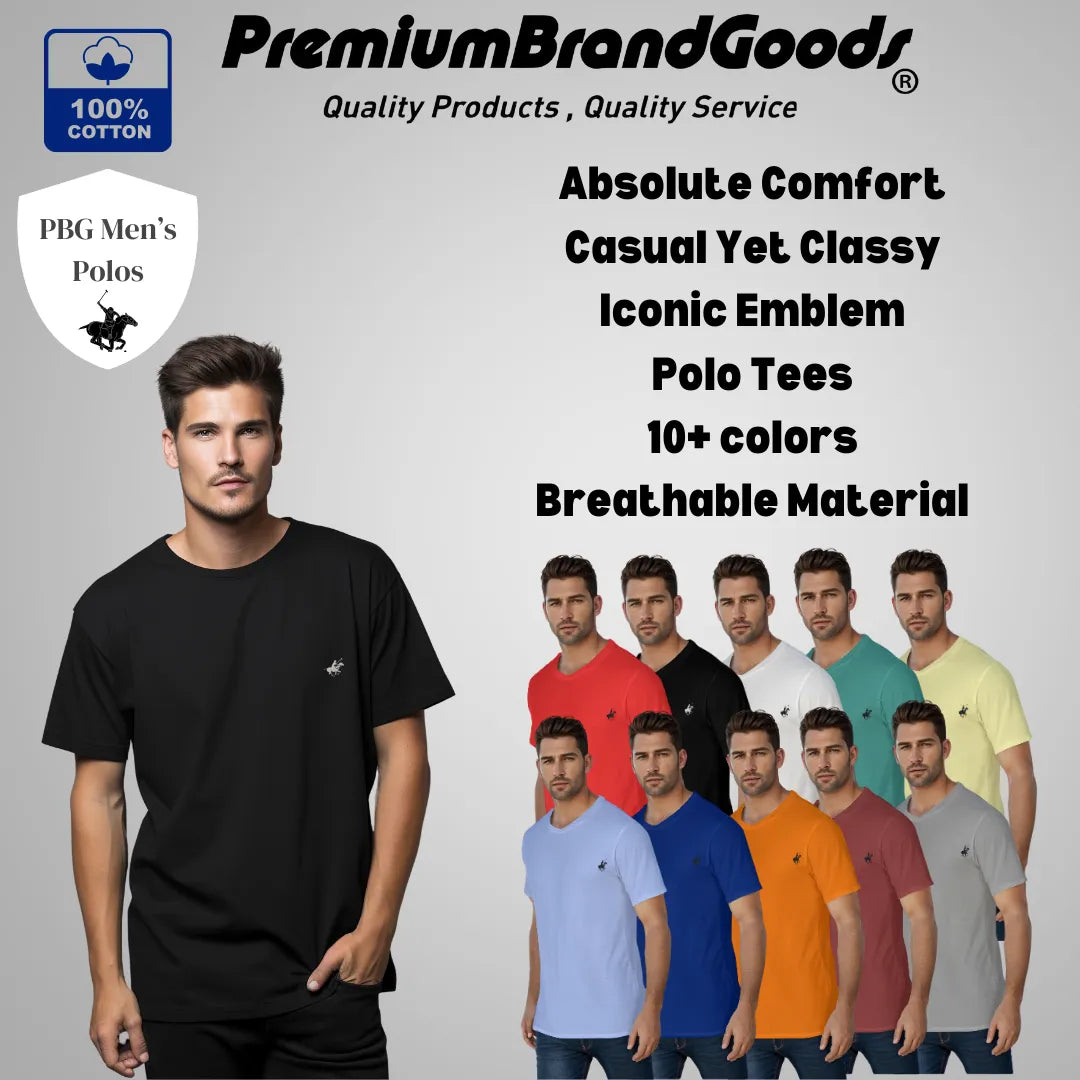 Men's 100% Cotton Short Sleeve T-Shirts Assorted Colors 6 Pack - PremiumBrandGoods