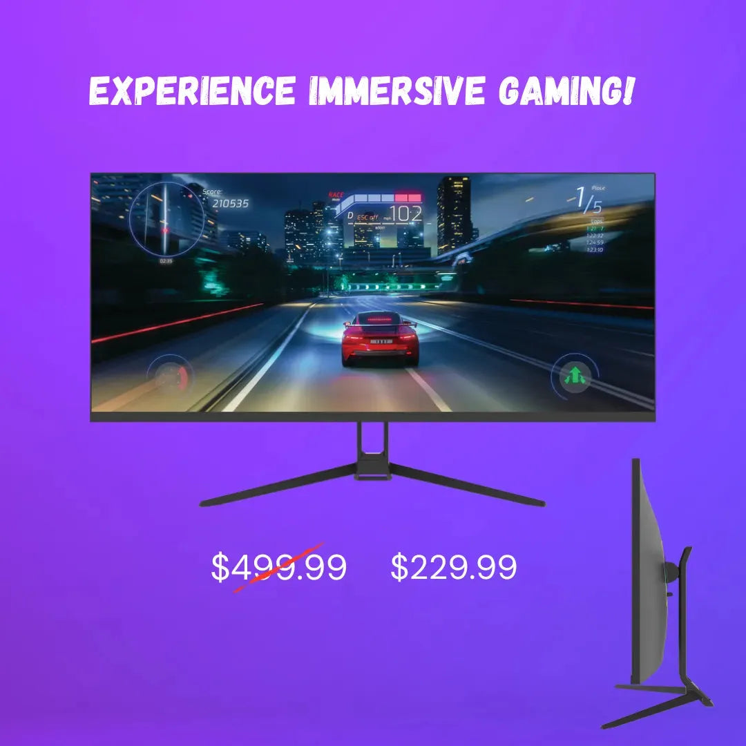 ViewGlow 34" GAMING MONITORS 2 Pack 3440X1440 LED WQHD 1MS 100HZ 21:9 WIDE MONITOR IMMERSIVE GAMING - PremiumBrandGoods