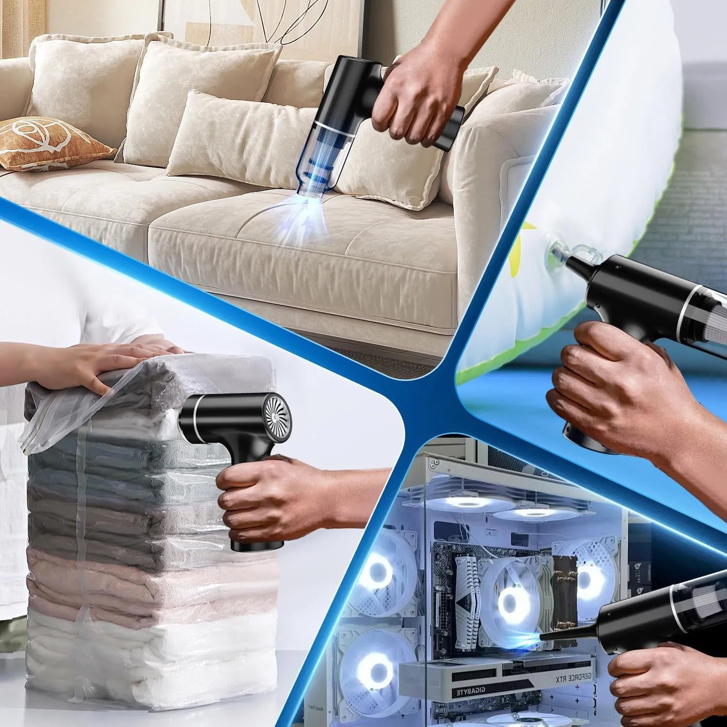 IFTHFOUR Computer Vacuum Cleaner-Compressed Air Duster-Air Blower Powerful 4-in-1-Electric Air Dusters-Replace Compressed Air Cans for PC, Computer, Car -Vacuum Keyboard Cleaner - PremiumBrandGoods