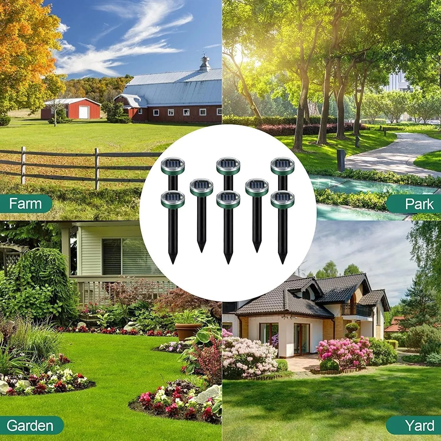 Ultrasonic Mole Repellent Solar Powered 8 Pack, Gopher Repellent, Vole Repellent Mole Repellent for Lawn Garden Yard Waterproof Get Rid of Moles Voles Gophers Rats Rodents - PremiumBrandGoods