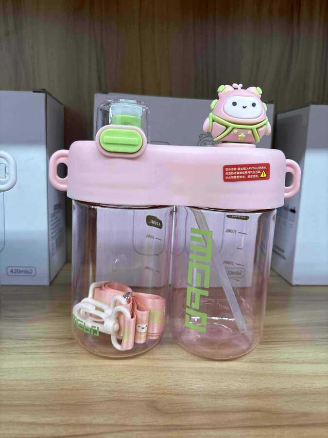 Cute double drinking cup dopamine compartment cup - PremiumBrandGoods