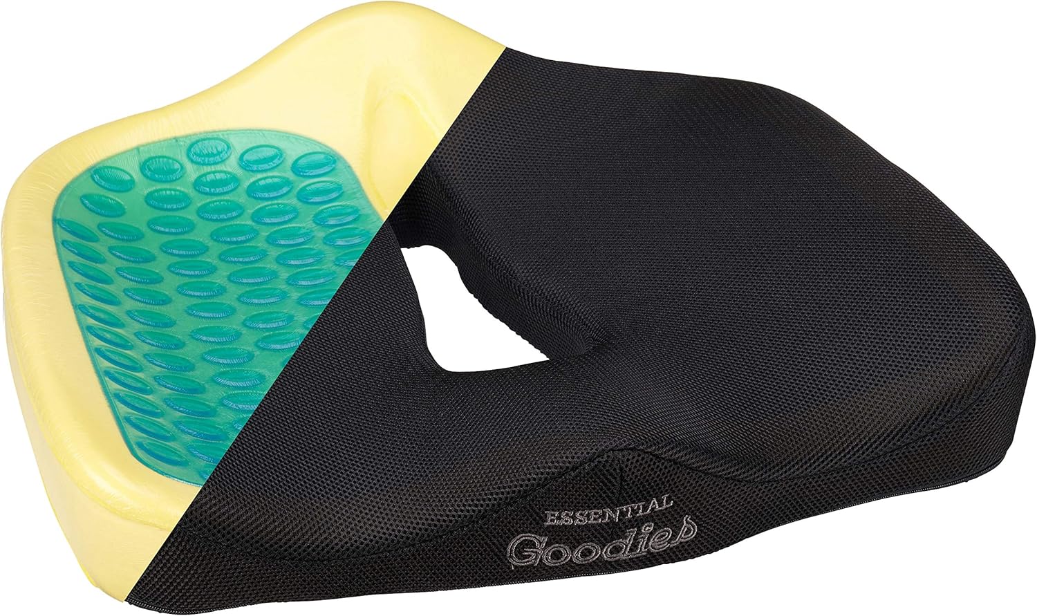 Essential Goodies Orthopedic Gel Seat Cushion for Coccyx, Tailbone, Sciatica, Lower Back, Lumbar Support- Non-Slip, Thick Comfort Pillow-Pad for Driver Car Seat, Office Chair, Wheelchair-Portable, Pad - PremiumBrandGoods
