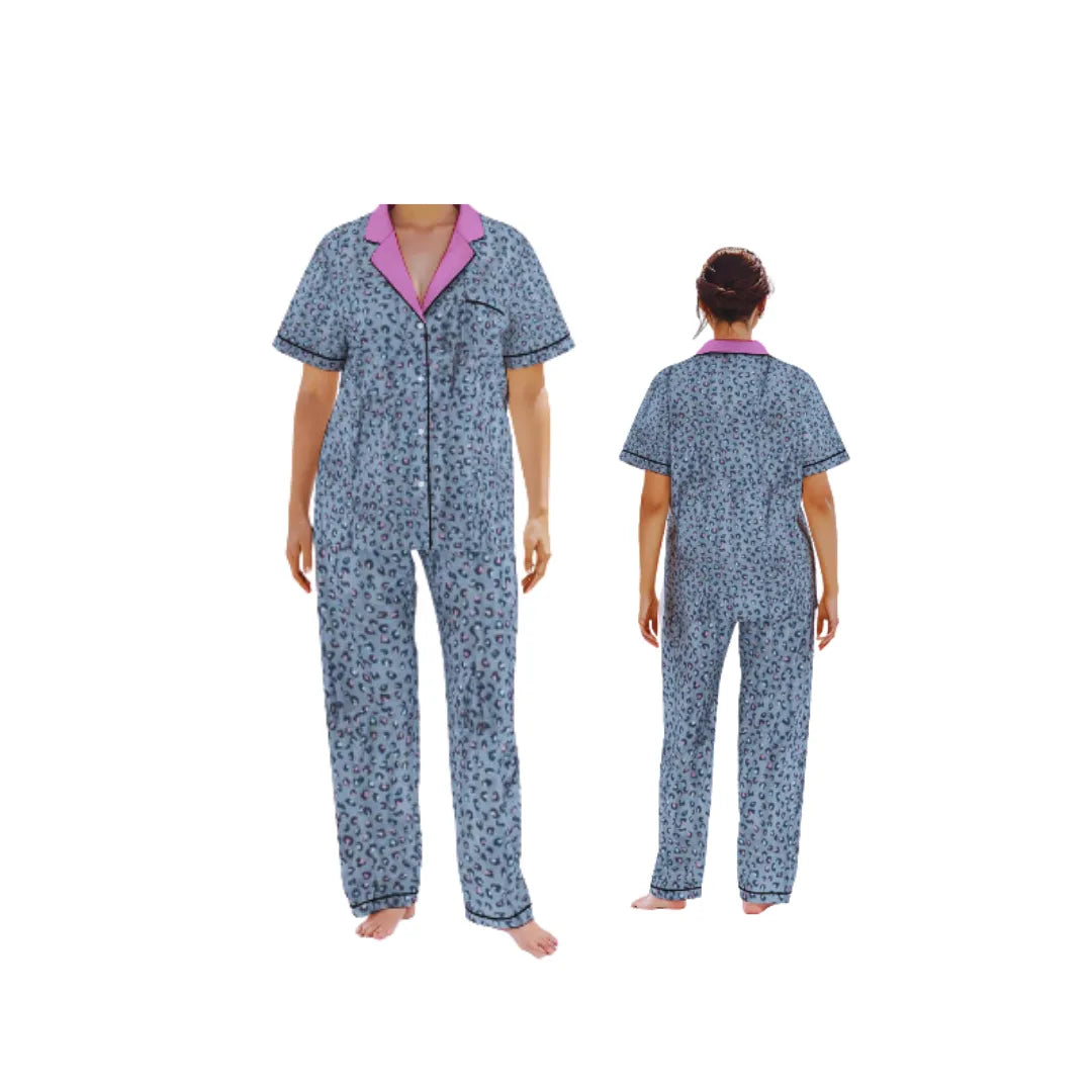 Women's Loungewear Pajama 2 piece set leopard print Plus Size - PremiumBrandGoods