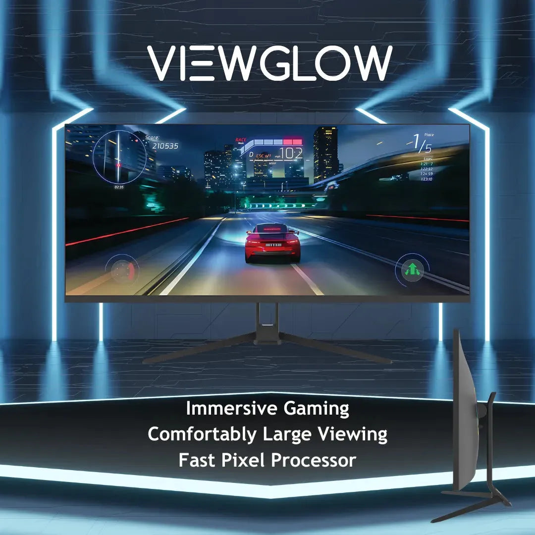 ViewGlow 34" GAMING MONITORS 2 Pack 3440X1440 LED WQHD 1MS 100HZ 21:9 WIDE MONITOR IMMERSIVE GAMING - PremiumBrandGoods