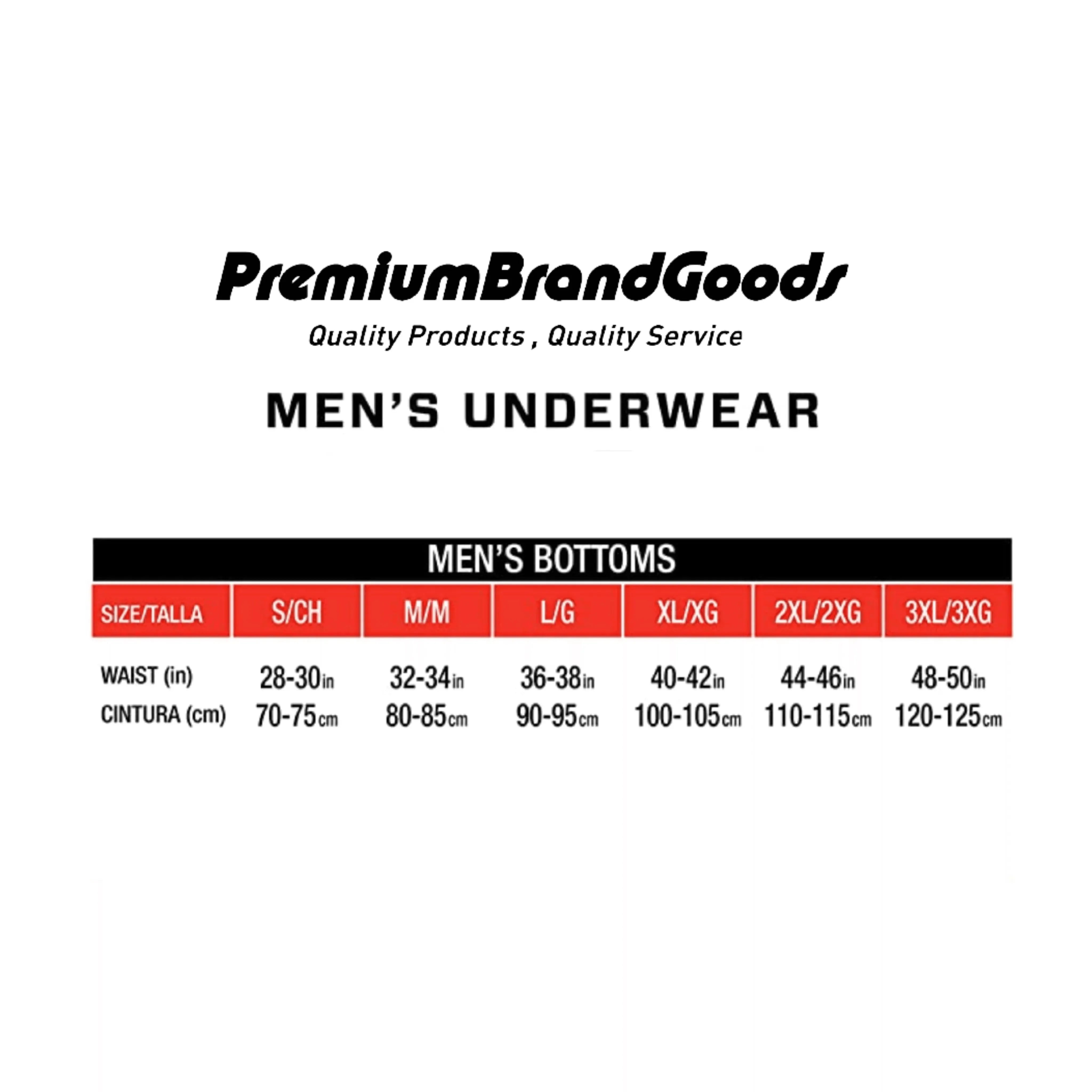6 Pack PBG 100% Cotton Men's Boxer Briefs Multi-Pack Elastic Waist Stretch Soft - PremiumBrandGoods