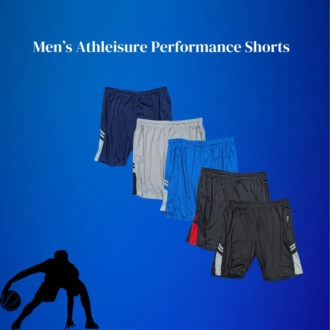 Men's Plus Size Shorts 5 Pack Athleisure Wear 1X-4X - PremiumBrandGoods