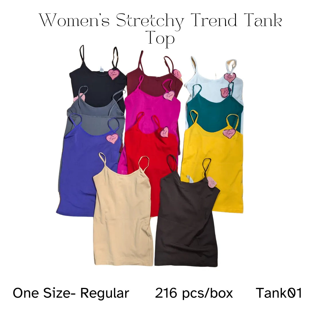 216 Piece Women's One Size Stretchy Tank tops - PremiumBrandGoods