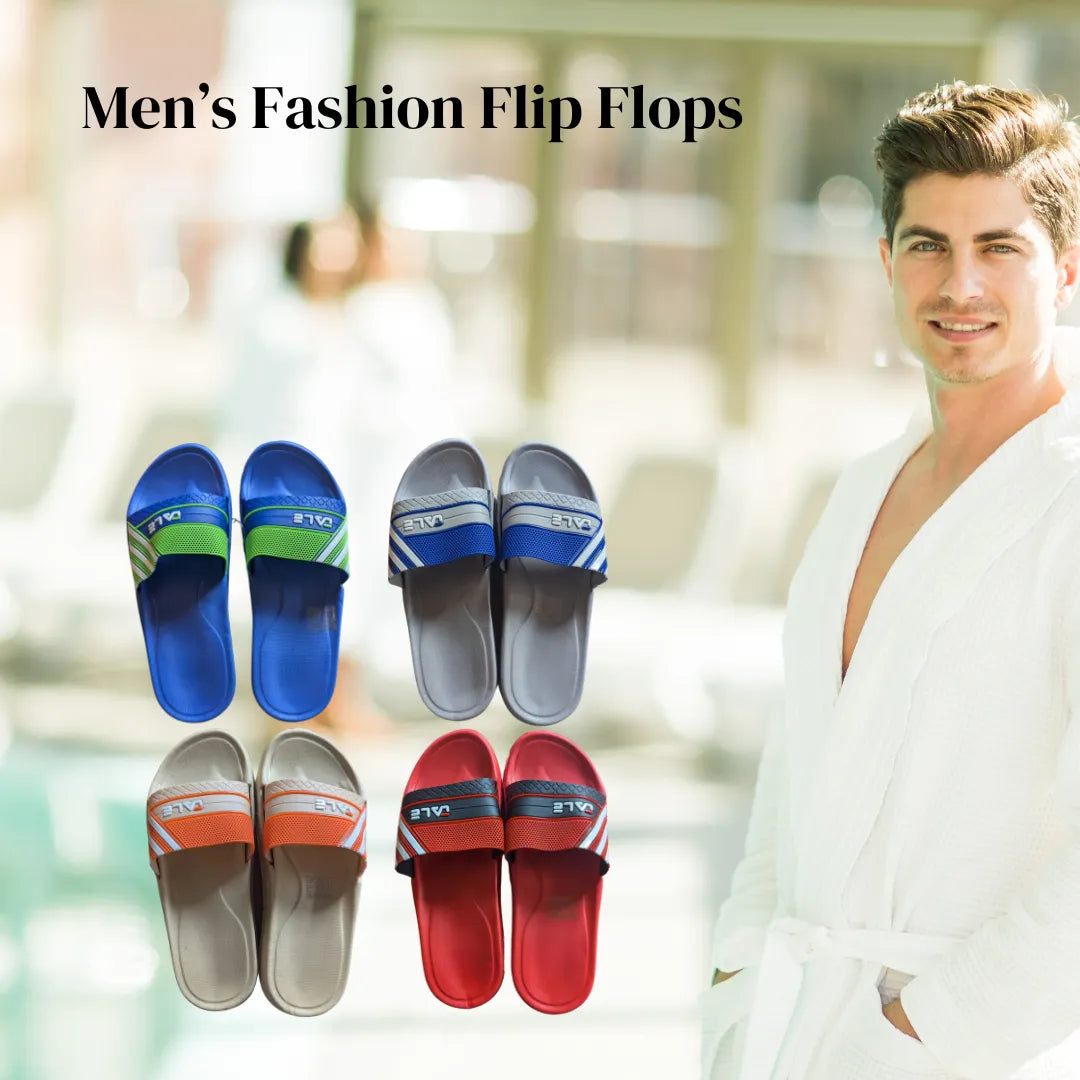 Men's Flip Flops 2 Pack Summer Sandals Pool Beach wear Fashionable - PremiumBrandGoods