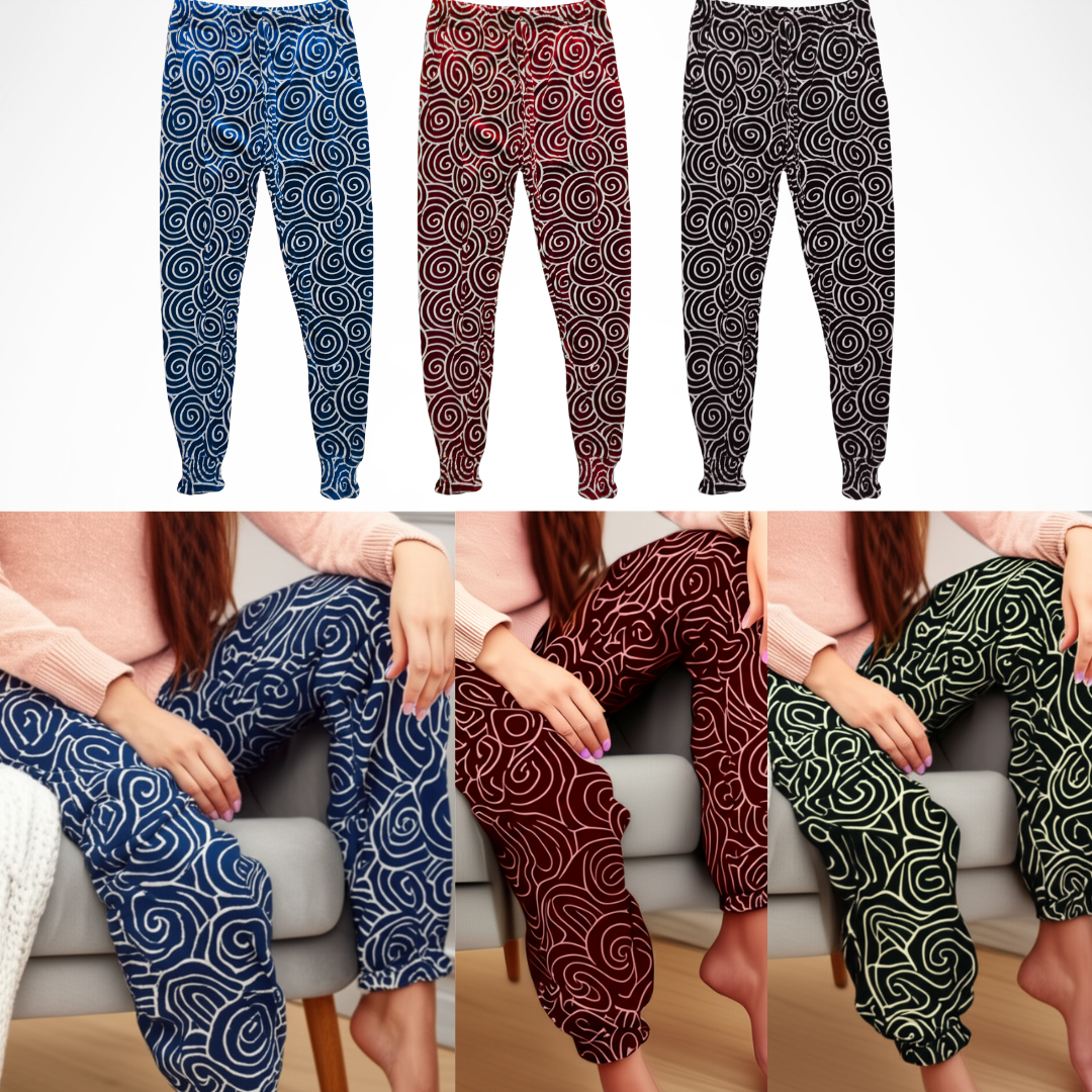 Womens Soft cozy Pajama Pants 3 pack stretchy comfy - PremiumBrandGoods
