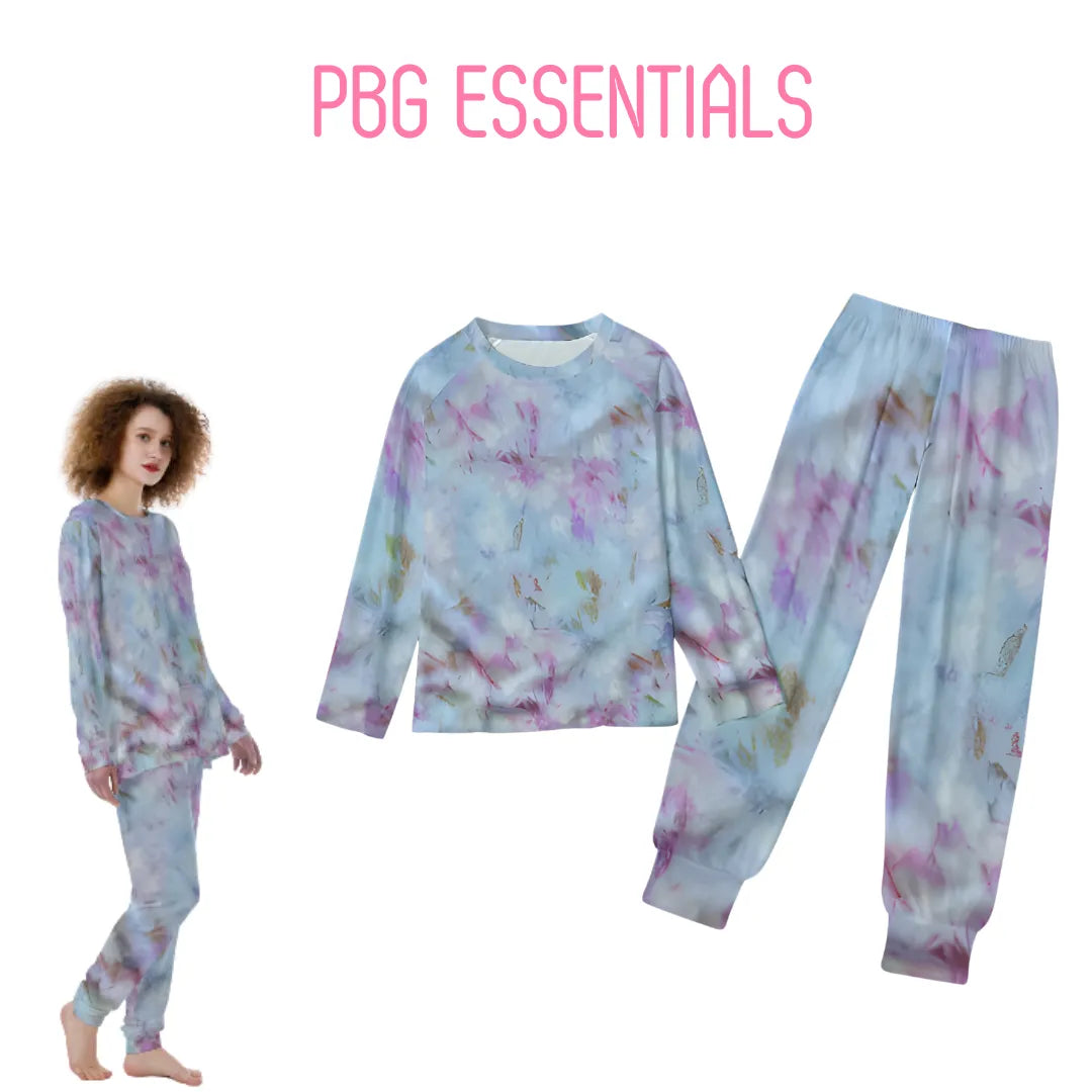 Women's 2 Piece Pajama Set Cozy Tie Dye Pants and Shirt - PremiumBrandGoods