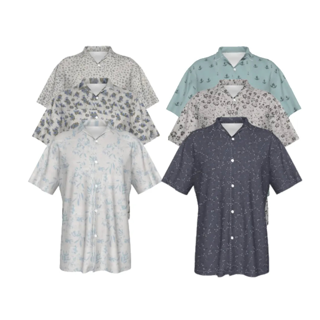 Men's Cotton Button Down Short Sleeve Shirts 3 Pack Regular Fit Casual PBG Polo's - PremiumBrandGoods