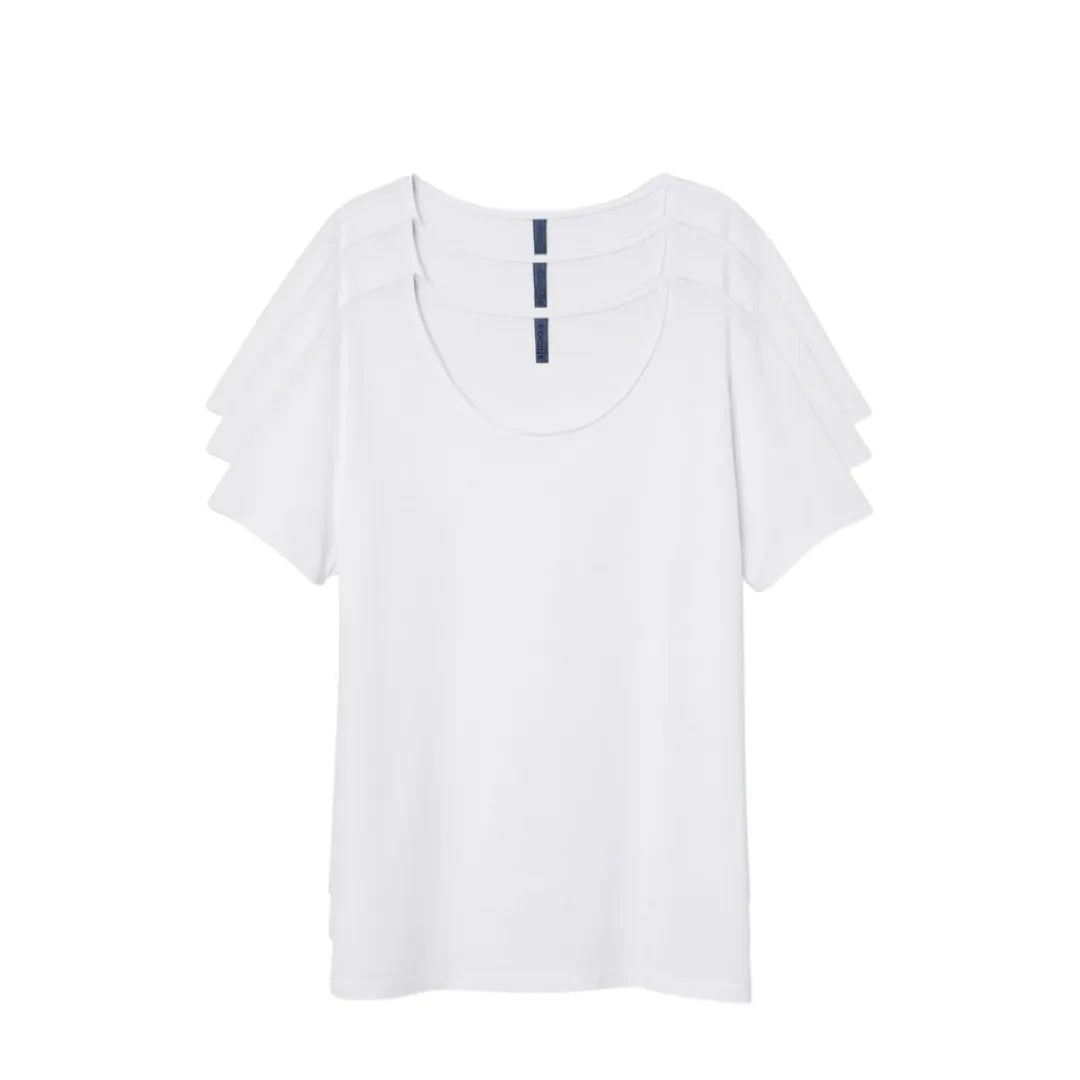 Women's Crew T-shirt 3 Pack Cotton Blend White S-3X - PremiumBrandGoods