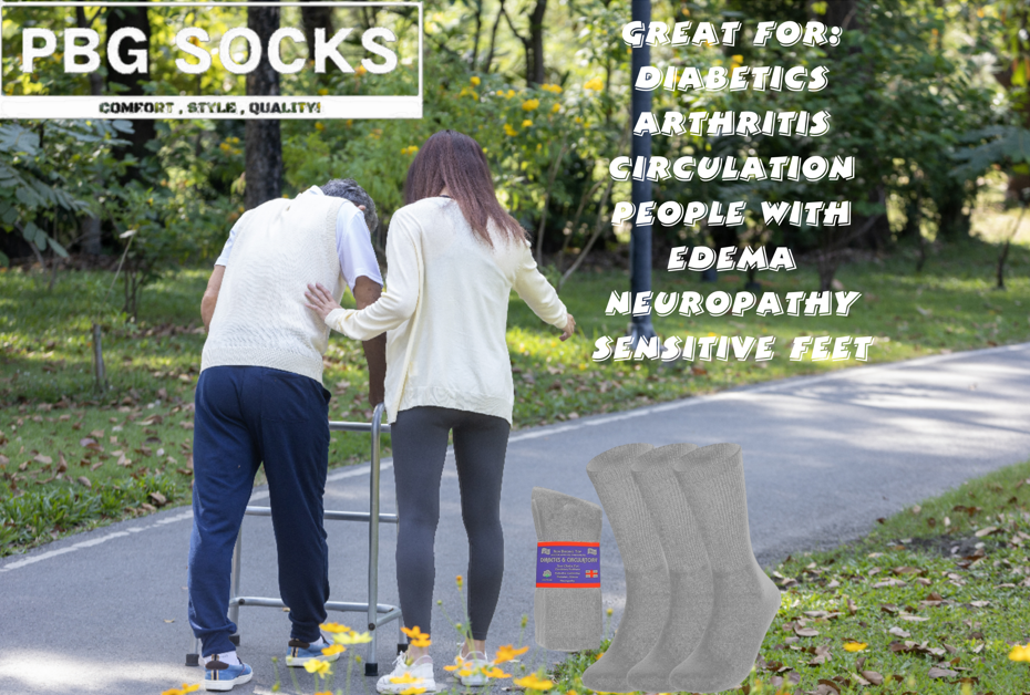 3-12 Pairs Health Circulatory Crew Cotton Diabetic Socks White 9-11 10-13 13-15 - PremiumBrandGoods