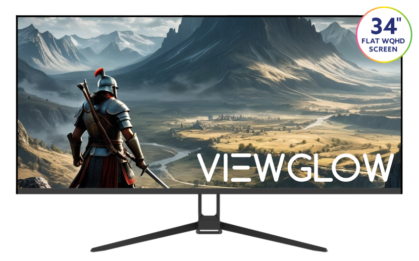 ViewGlow 34" GAMING MONITOR 3440X1440 LED WQHD 1MS 100HZ 21:9 WIDE MONITOR IMMERSIVE GAMING - PremiumBrandGoods