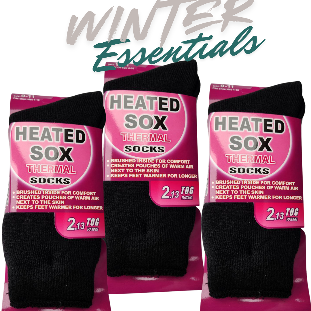 Heated Sox Thermal Socks - 2.13 TOG Rating Brushed Inside for Warmth