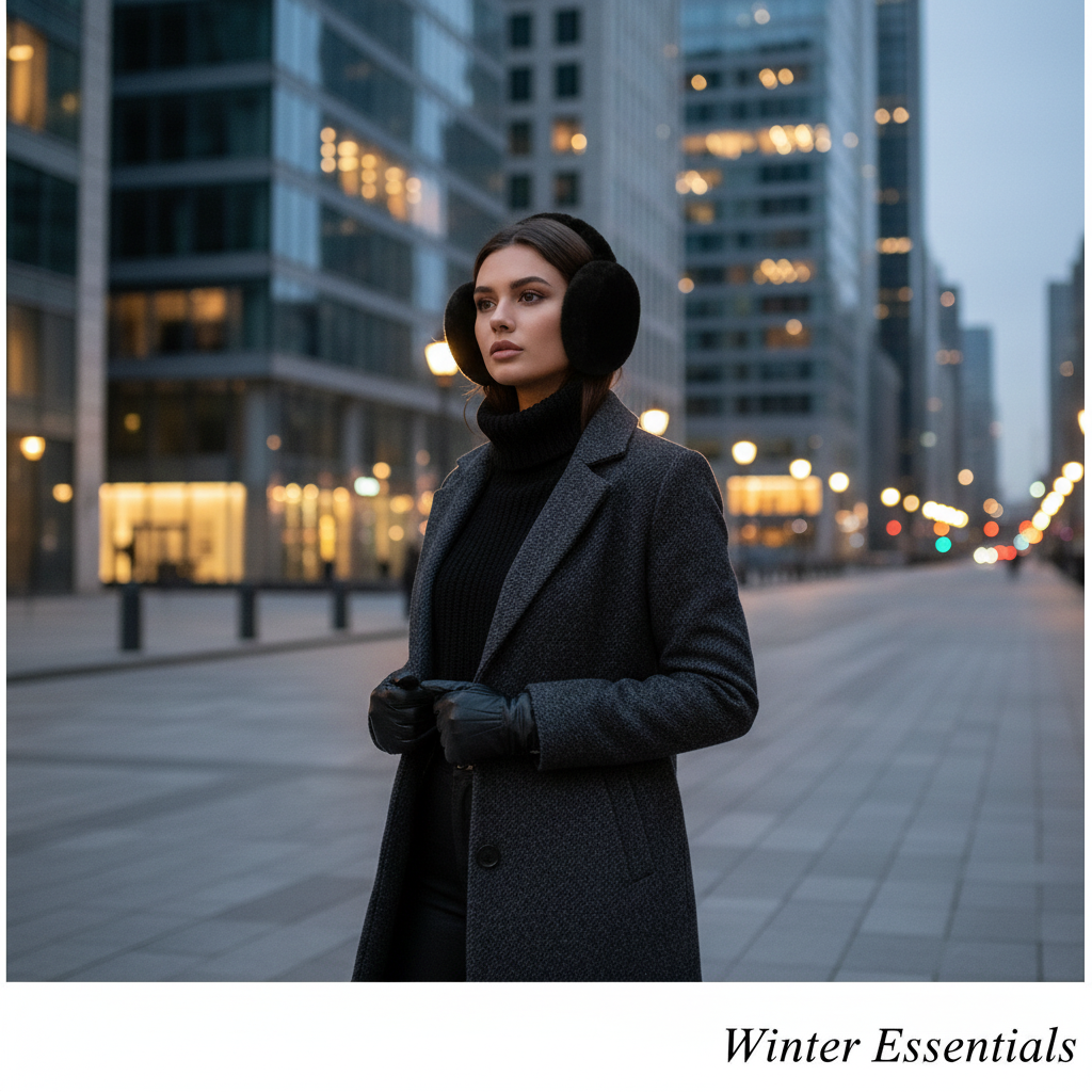 Black earmuffs urban lifestyle