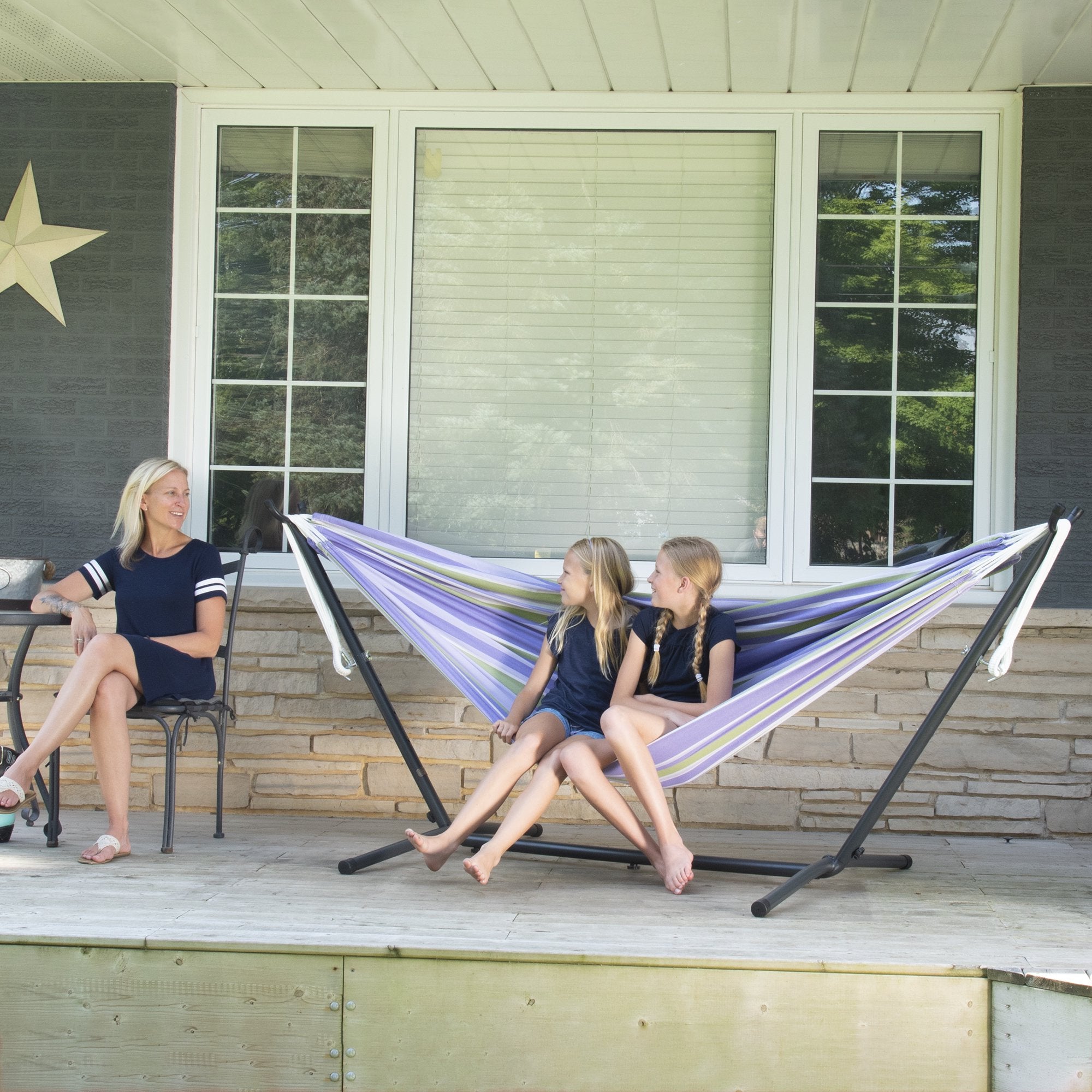 VIVERE Full Size Hammock and Stand 2 Person Hammock Up to 400LB - PremiumBrandGoods