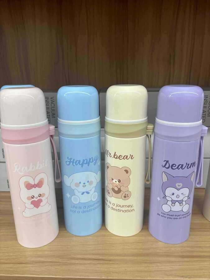 Happy Animal Plastic Hanging Thermos Cup 500ML - PremiumBrandGoods