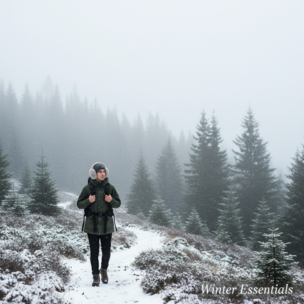 Grey earmuffs mountain lifestyle