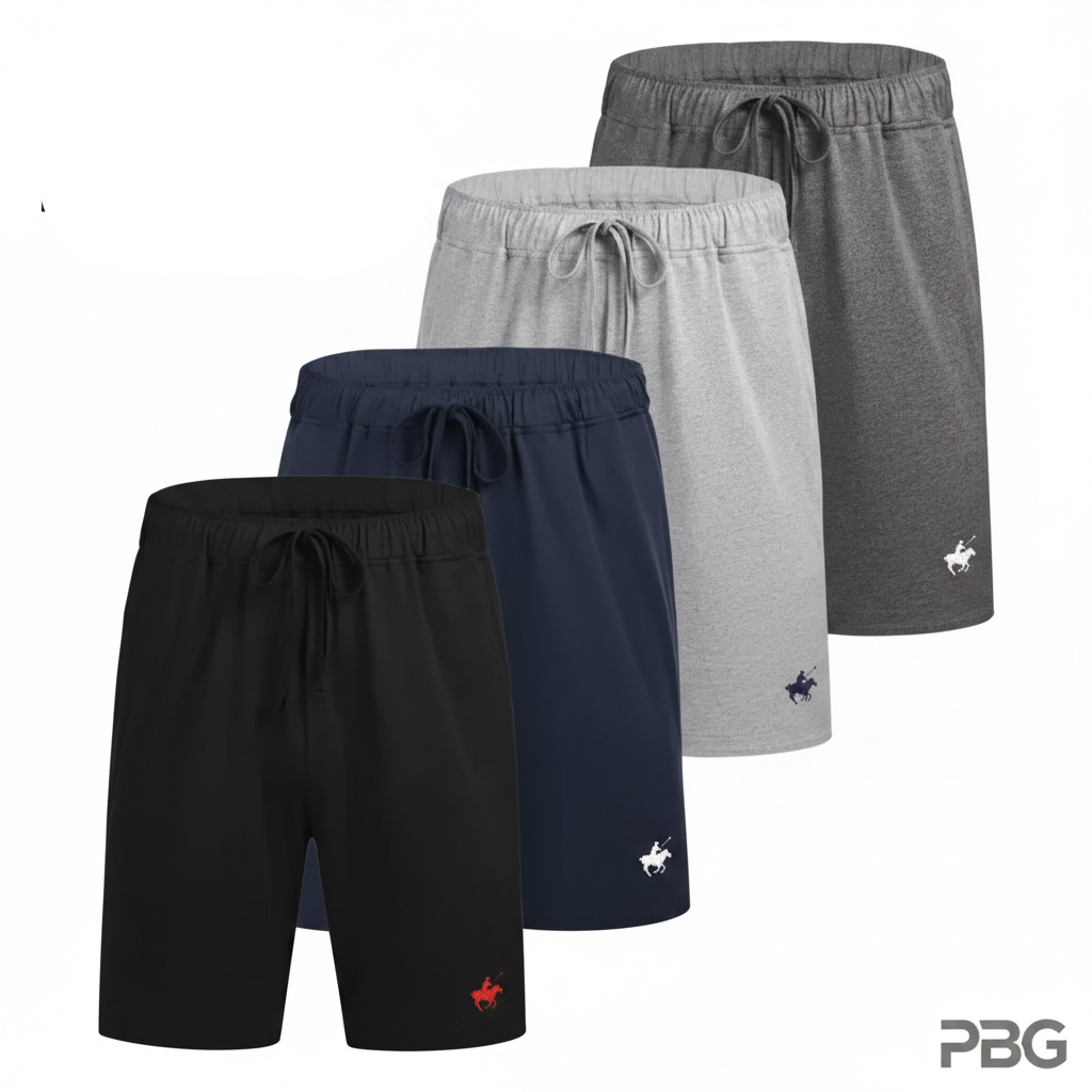 Men's Cotton Blend Drawstring Lounge Shorts, 4-Pack