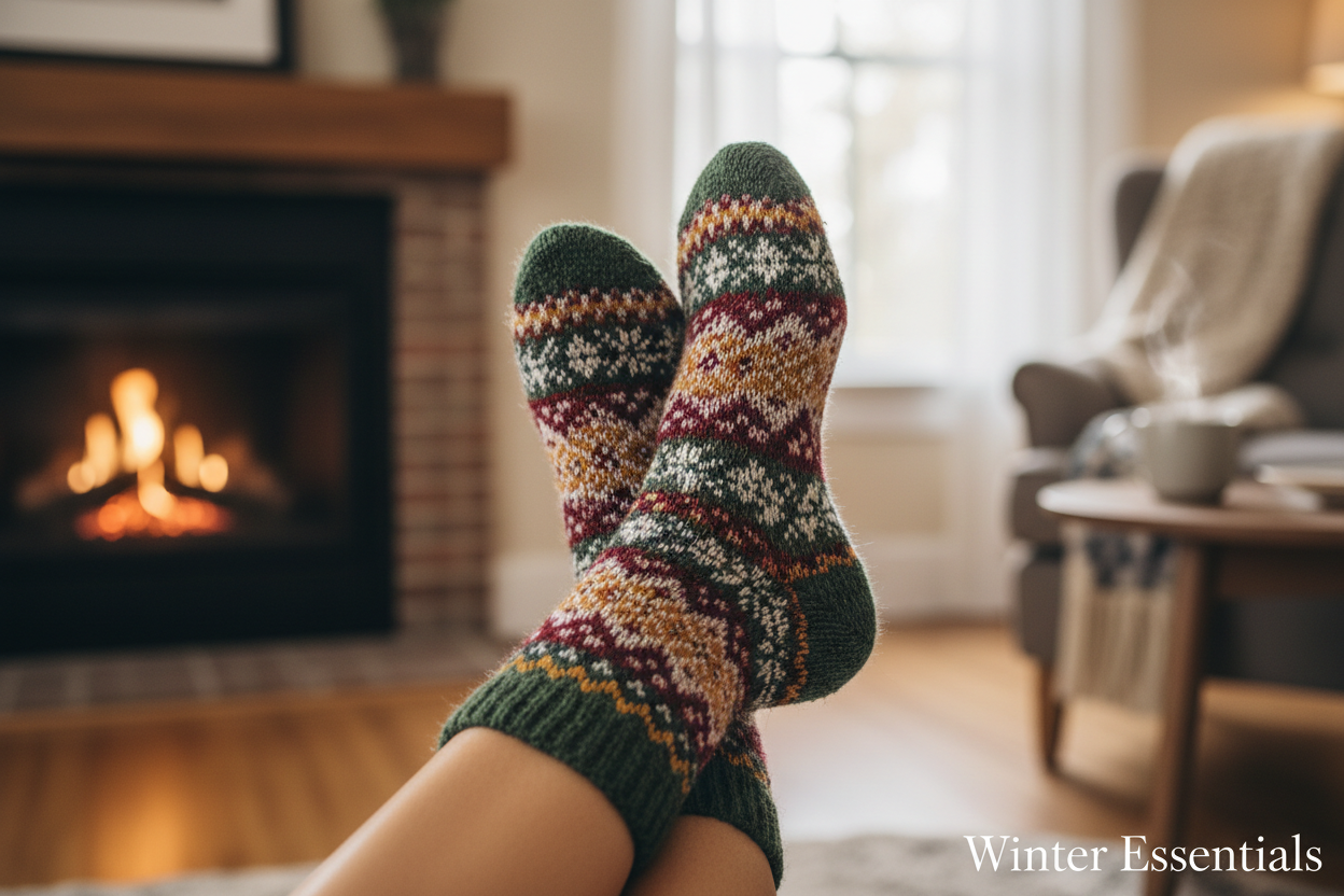 Women's Wool Blend Winter Socks - Assorted 6-Pack Nordic Pattern Warm Socks