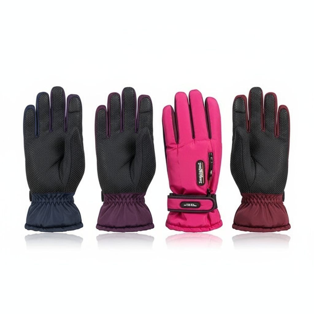 Women's Winter Ski Gloves 2-Pack - Zipper Pocket & Anti-Slip Grip - PremiumBrandGoods