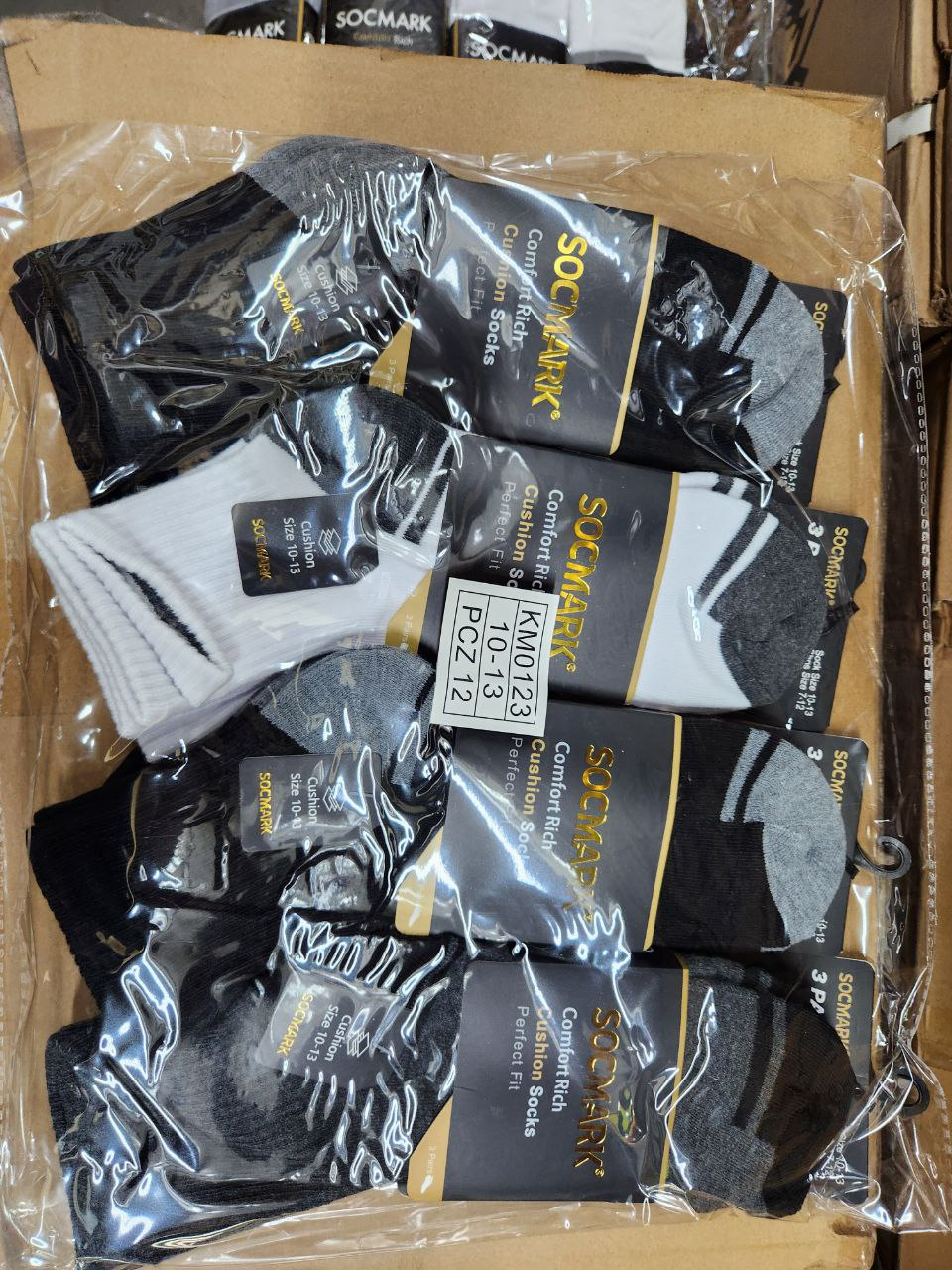 Men's White Athletic Ankle Socks - Size 9-13 - 3 Pair Pack