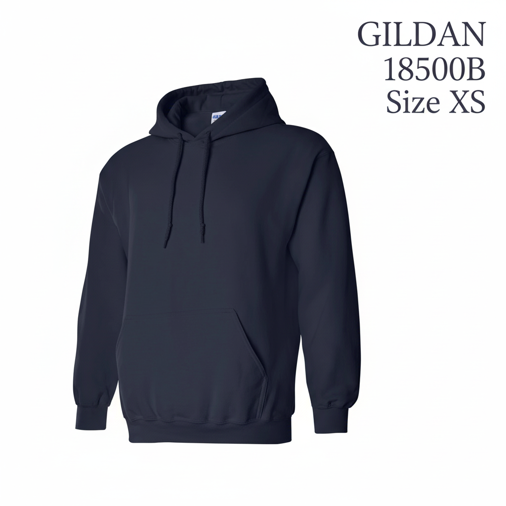 Gildan 18500B Heavy Blend Youth Hoodie Navy Blue Size XS