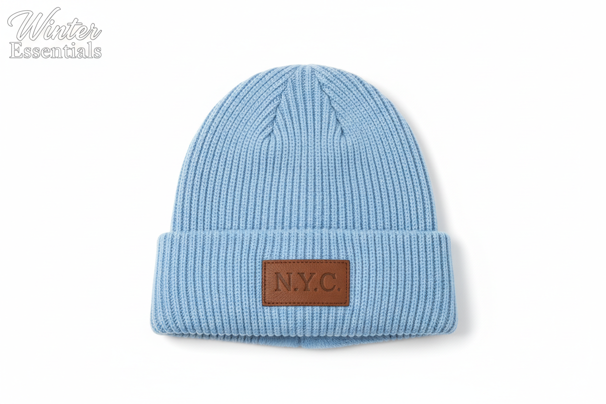 Thermal Winter Beanie Hat Plush Fleece Lined Ribbed Knit Hat Unisex NYC Style