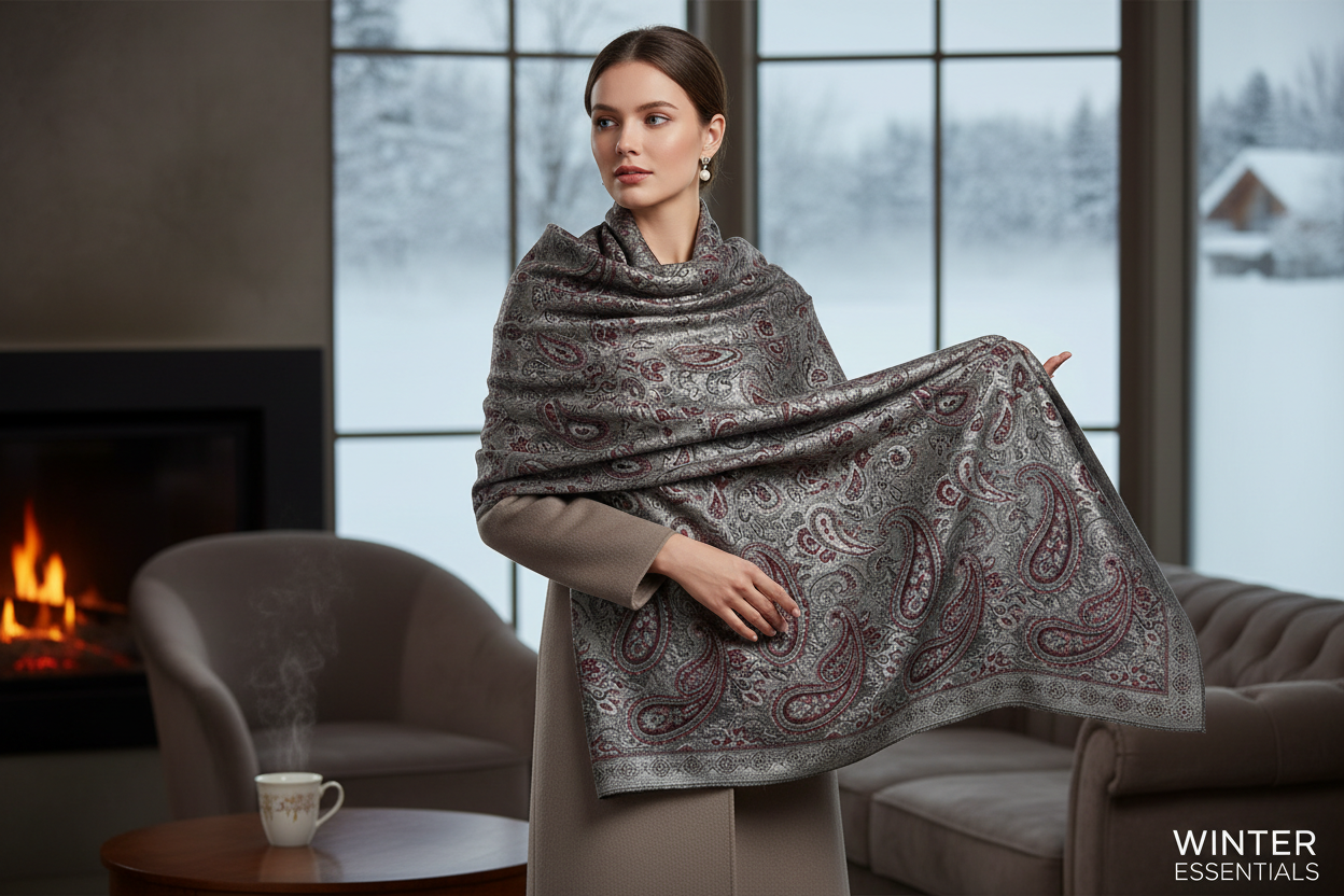 Large Paisley Pashmina Shawl Premium Soft Wrap Scarf 28"x78" Winter Essentials