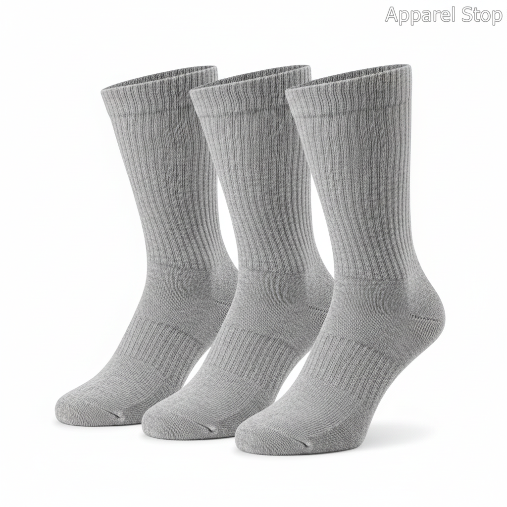 Men's Crew Socks - All Gray