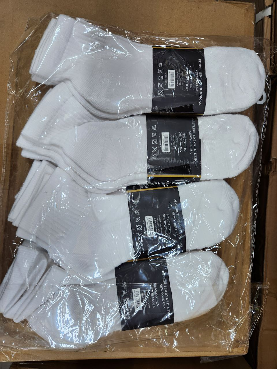 Men's White Athletic Ankle Socks - Size 9-13 - 3 Pair Pack