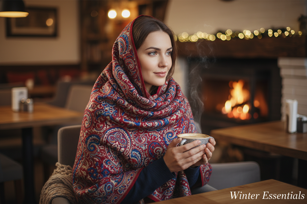 Large Paisley Pashmina Shawl Premium Soft Wrap Scarf 28"x78" Winter Essentials