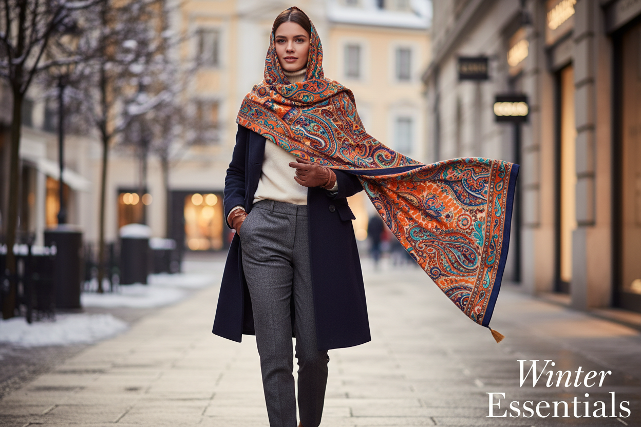 Large Paisley Pashmina Shawl Premium Soft Wrap Scarf 28"x78" Winter Essentials