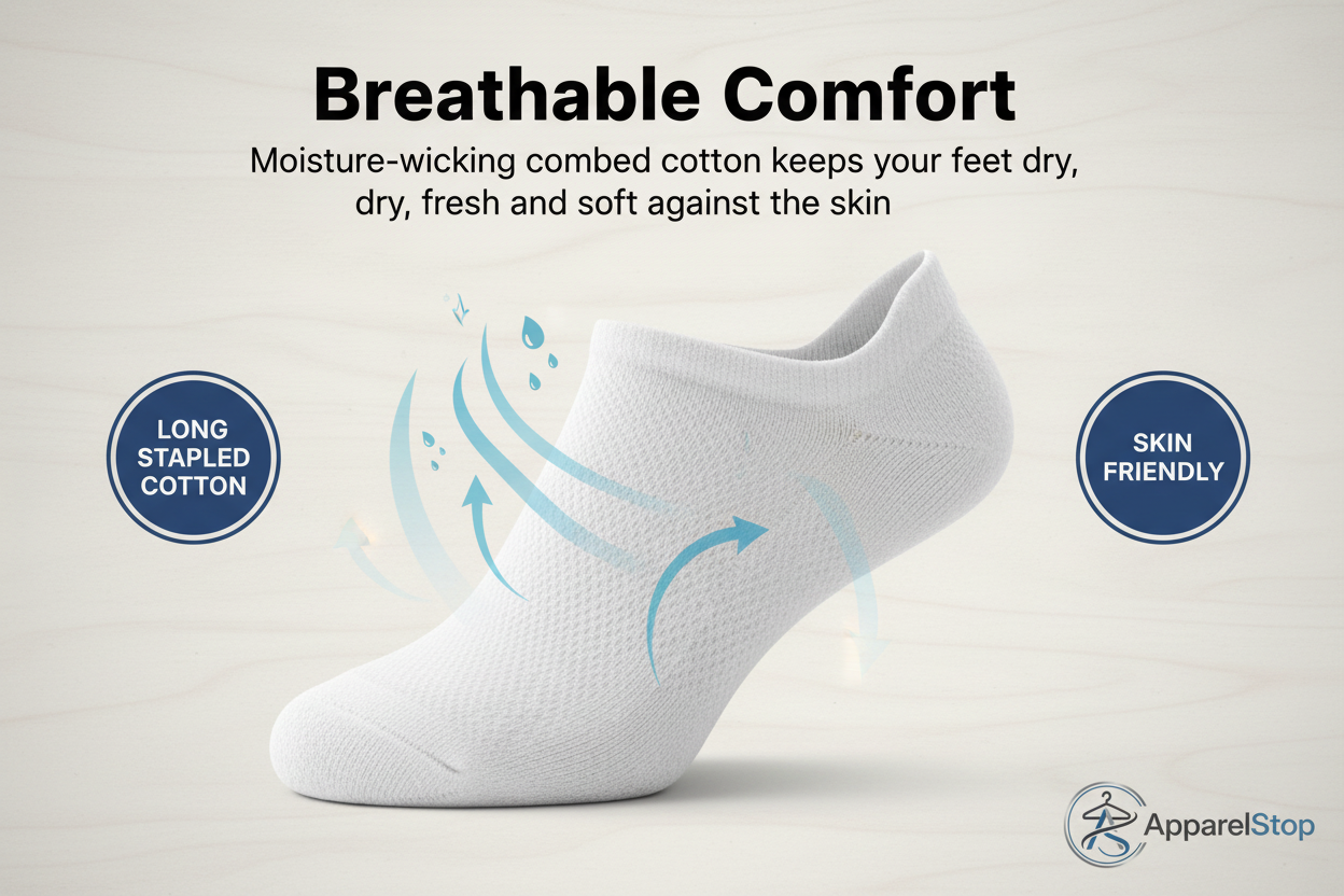 Breathable comfort moisture-wicking cotton feature
