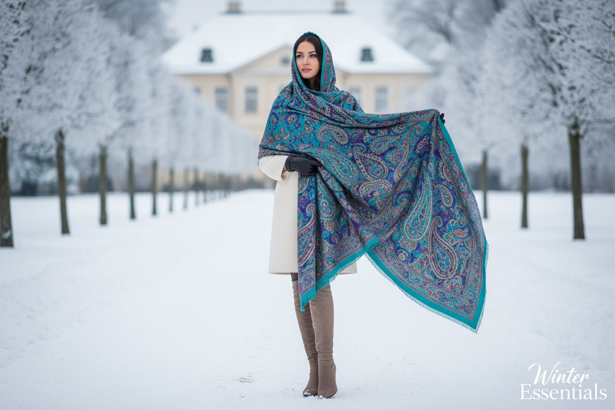 Large Paisley Pashmina Shawl Premium Soft Wrap Scarf 28"x78" Winter Essentials
