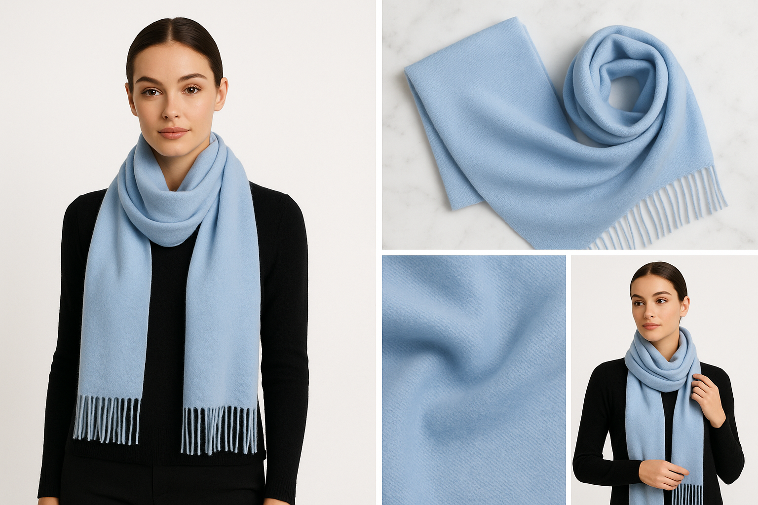 Baby Blue Cashmere Pashmina