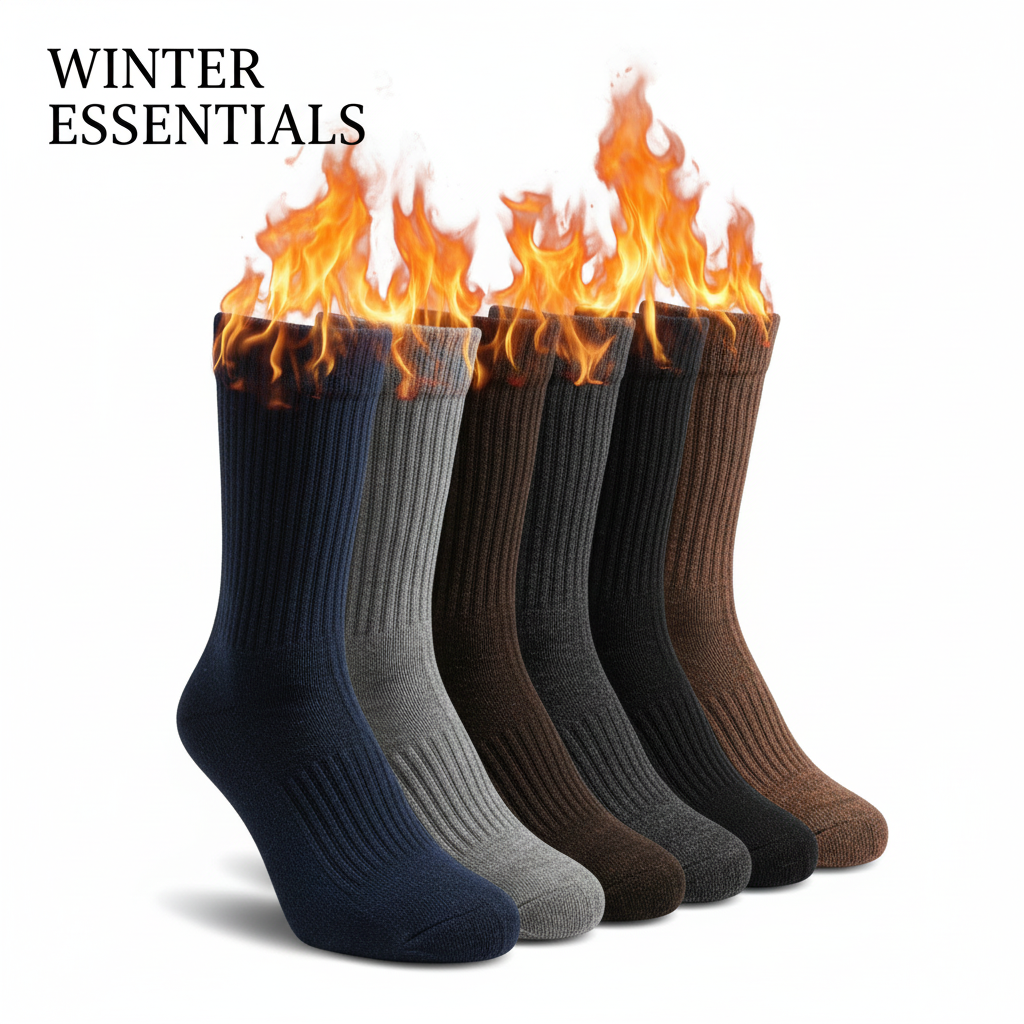 Men's socks with flames