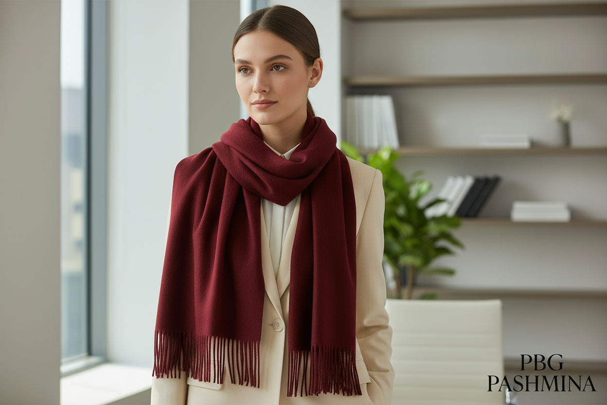 Professional Maroon Scarf Lifestyle