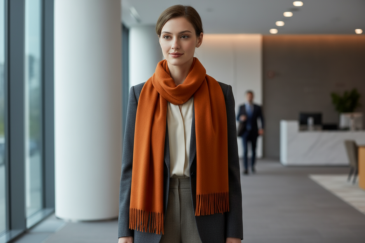 Professional Orange Scarf Lifestyle